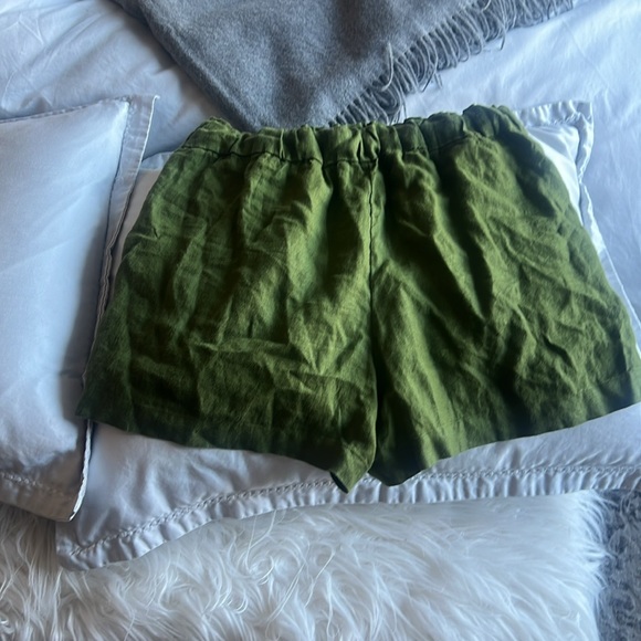 J. Crew XS High Waist Green Women's Linen Shorts - Picture 4 of 6